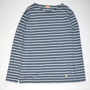 Blue and White Striped Long Sleeve Shirt
